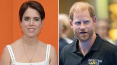 A composite of a picture of Princess Eugenie at the Tate Modern 25th Anniversary Fundraising Gala in 2025 and a picture of Prince Harry at National Exhibition Centre in 2026