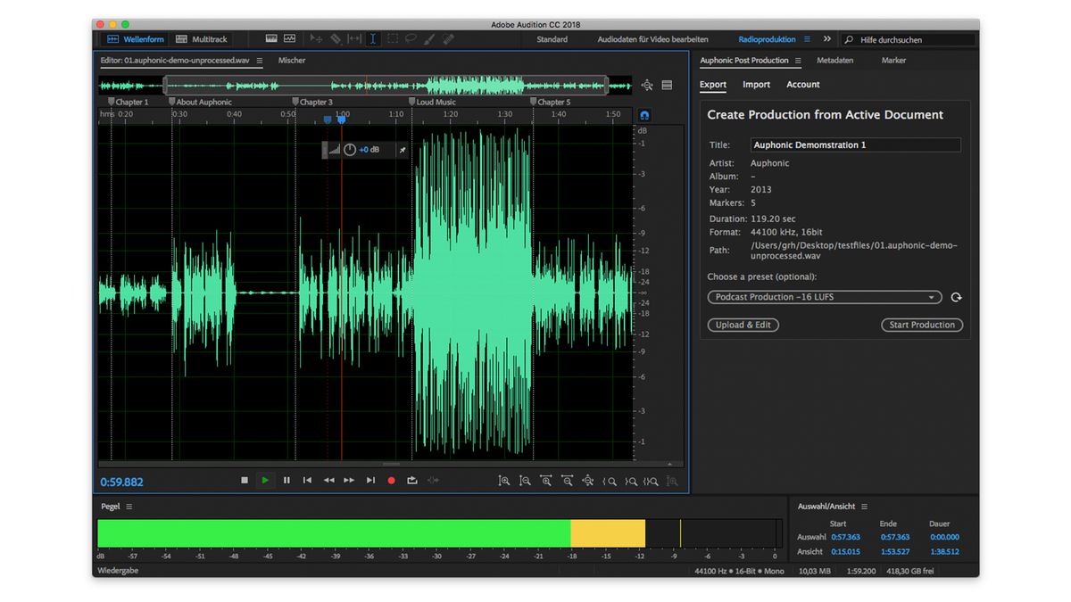Adobe Audition screen grabs