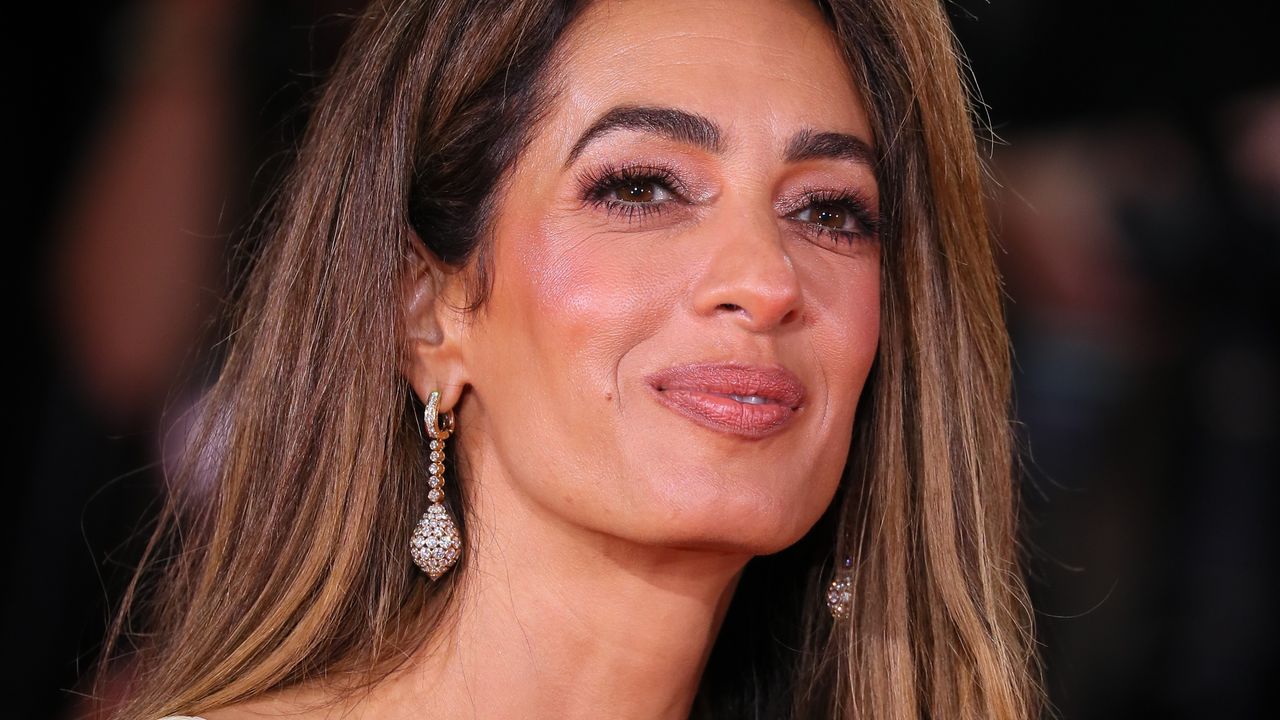 Amal Clooney attends the &quot;Wolfs&quot; red carpet during the 81st Venice International Film Festival on September 01, 2024 in Venice, Italy. 