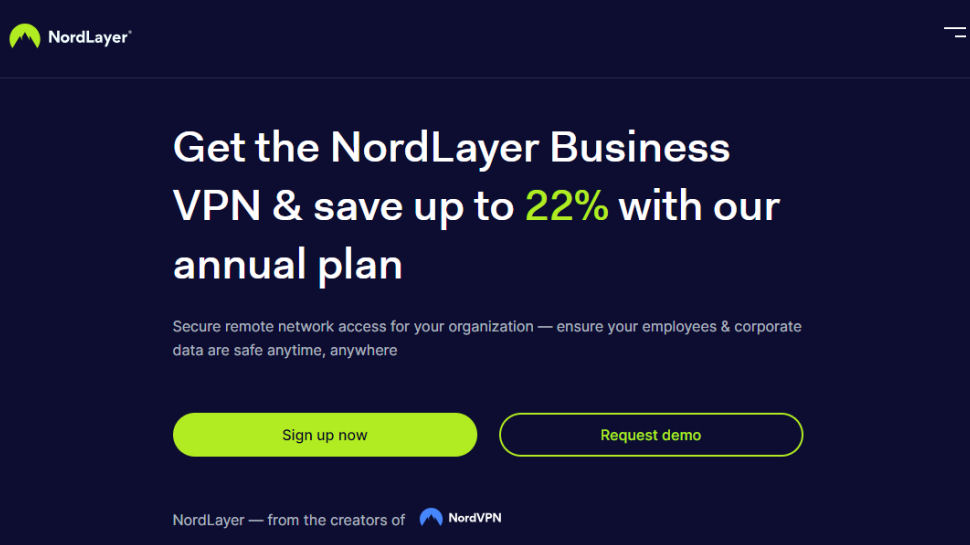 Website screenshot for NordLayer