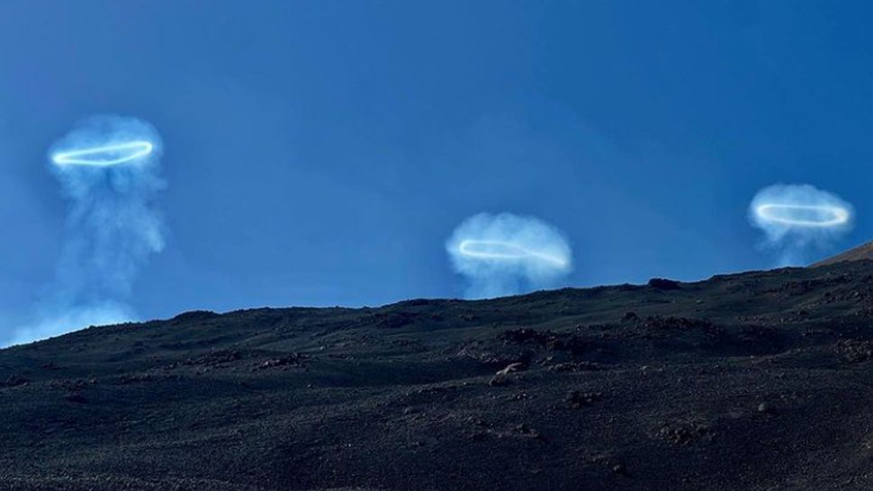 One of the world's most active volcanoes is spewing out weird rings of