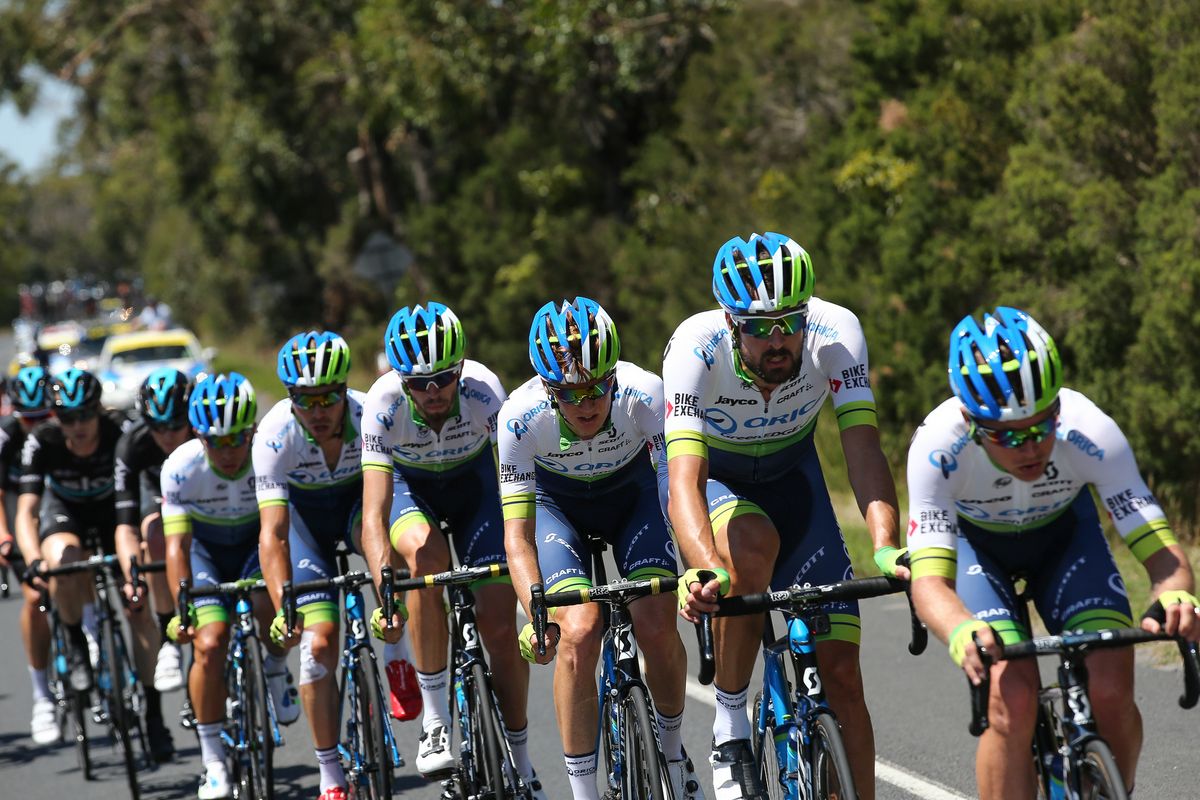 Christian Meier doing the pace setting for Orica-GreenEdge