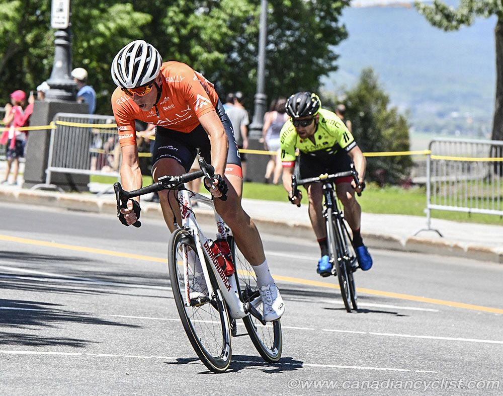 Chasing the break - Matteo Dal-Cin (Rally Cycling) and Joseph Lewis (Holowesko / Citadel p/b Hincapie Sportswear).