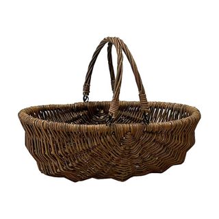 woven basket on white background
