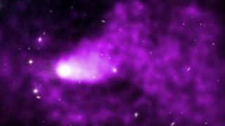 a purple cloud of gas in space