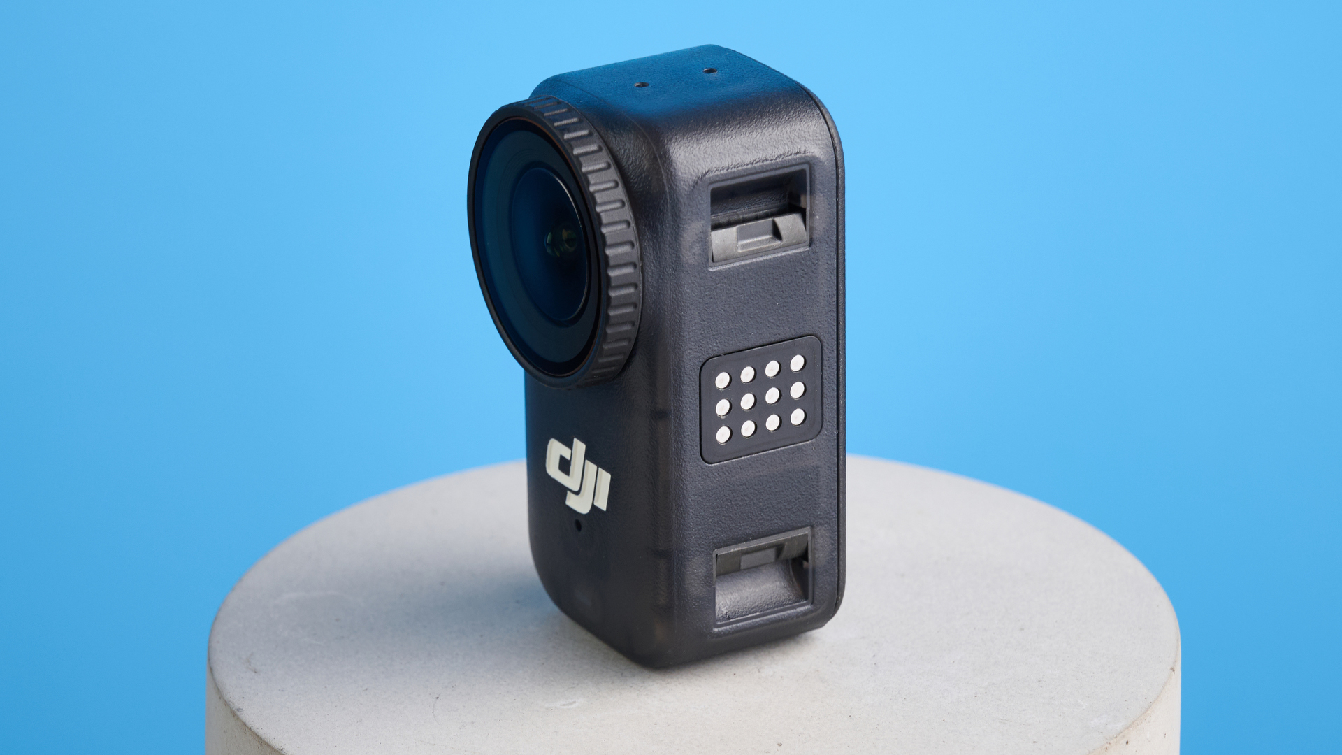 DJI Osmo Nano against a blue background