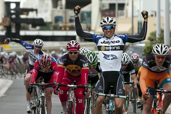Leave it to Lang: Jayco/Skin's Richard Lang from New South Wales has been itching to get the top spot on the podium and finally does it in Burnie.