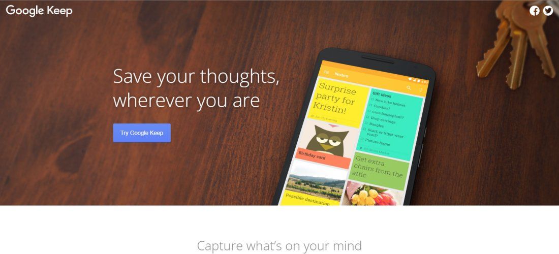 Google Keep hero image