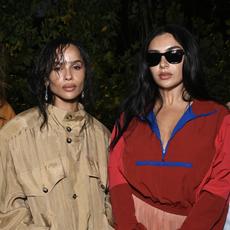 Zoë Kravitz and Charli XCX Endorse the Shoulder Pad Revival Campaign Front Row at Saint Laurent