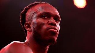 KSI looks out before his boxing match in London on January 14, 2023.