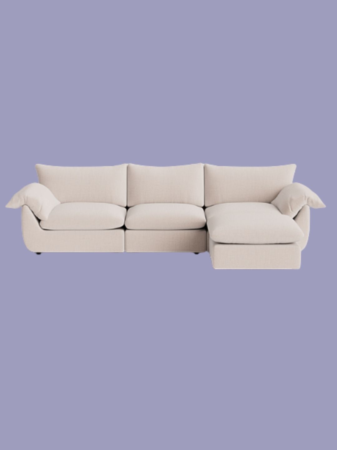 Sofa Club, Inez Luxe Chenille Left/right Corner Sofa Footstool End in Cashmere Stone