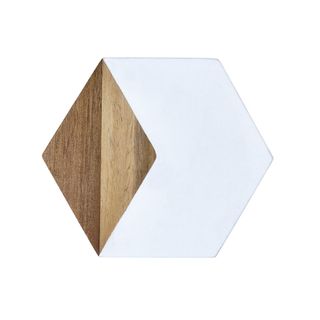 wooden and marble effect coaster
