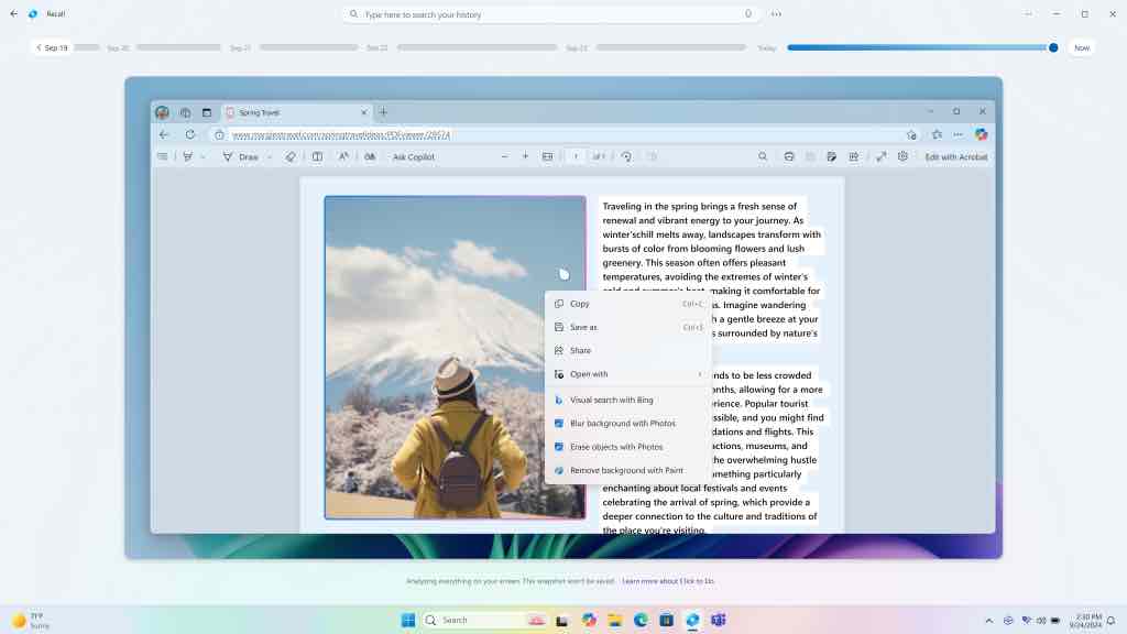 A look at how to 'Click to Do' works in Windows 11.