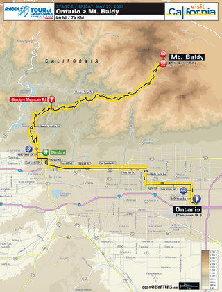 Tour of California Women's Race stage 2 map