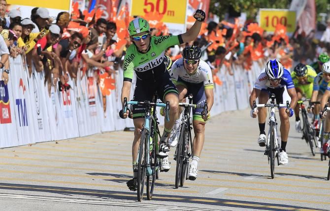 Theo Bos (Belkin) wins stage 7 of the Tour de Langkawi