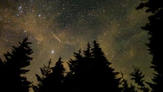 A meteor streaks across the West Virginia sky in August 2021.