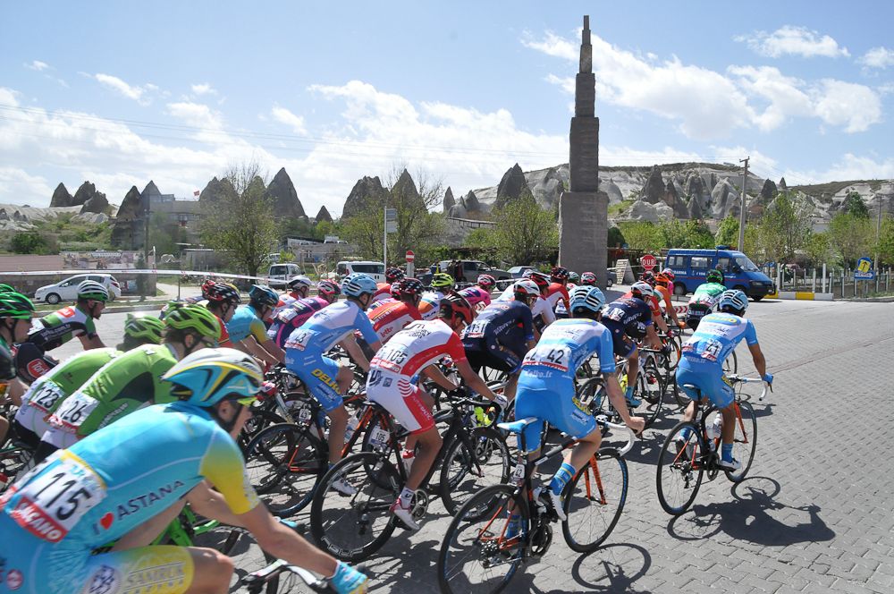 Cyclists compete in the Nevsehir lap of the 52nd Presidential Cycling Tour of Turkey