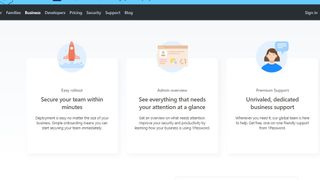 1Password's website detailing its security features
