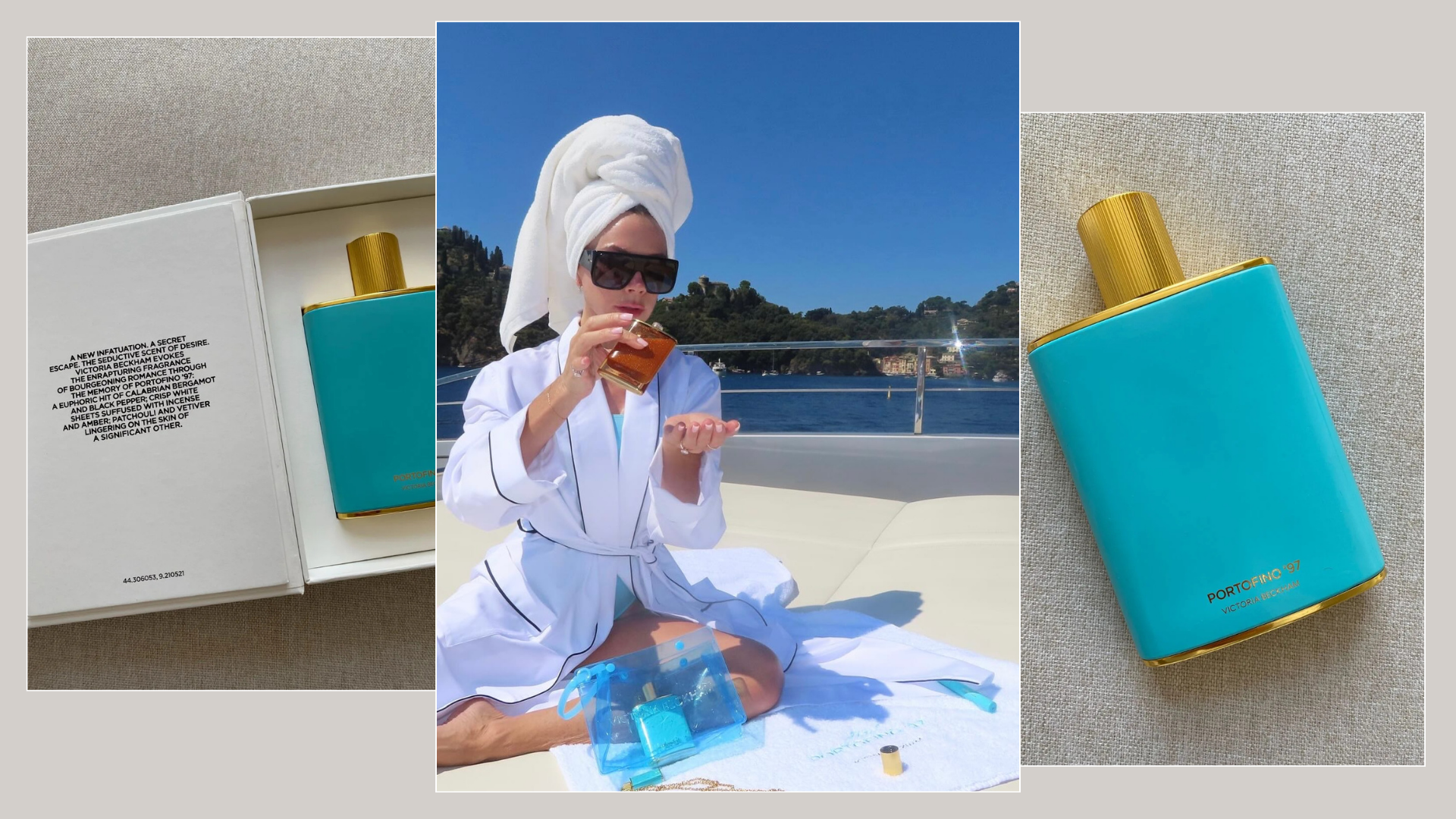 A collage of Victoria Beckham perfumes