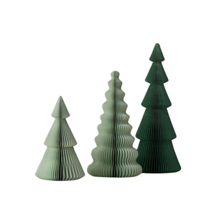 Accordion Paper Trees set of three in green