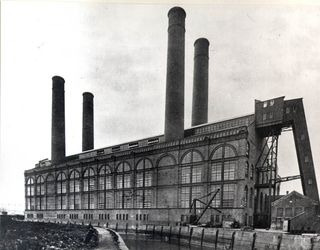 archive image showing lots road power station in london