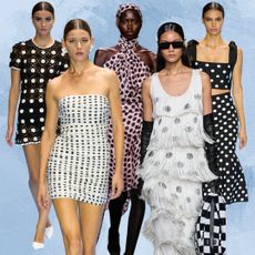 collage of women wearing polka dots