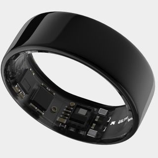 Close-up render of the Aster Black Ultrahuman Ring Air