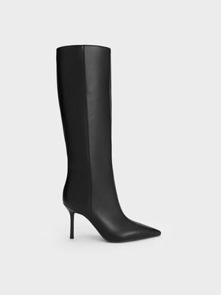 Pointed-Toe Stiletto-Heel Knee-High Boots