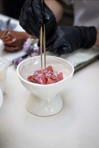 Images of chef Sayaka Sawaguchi's dishes, part of the menu at Milan Design Week 2022. Photography by Ilya Kagan.