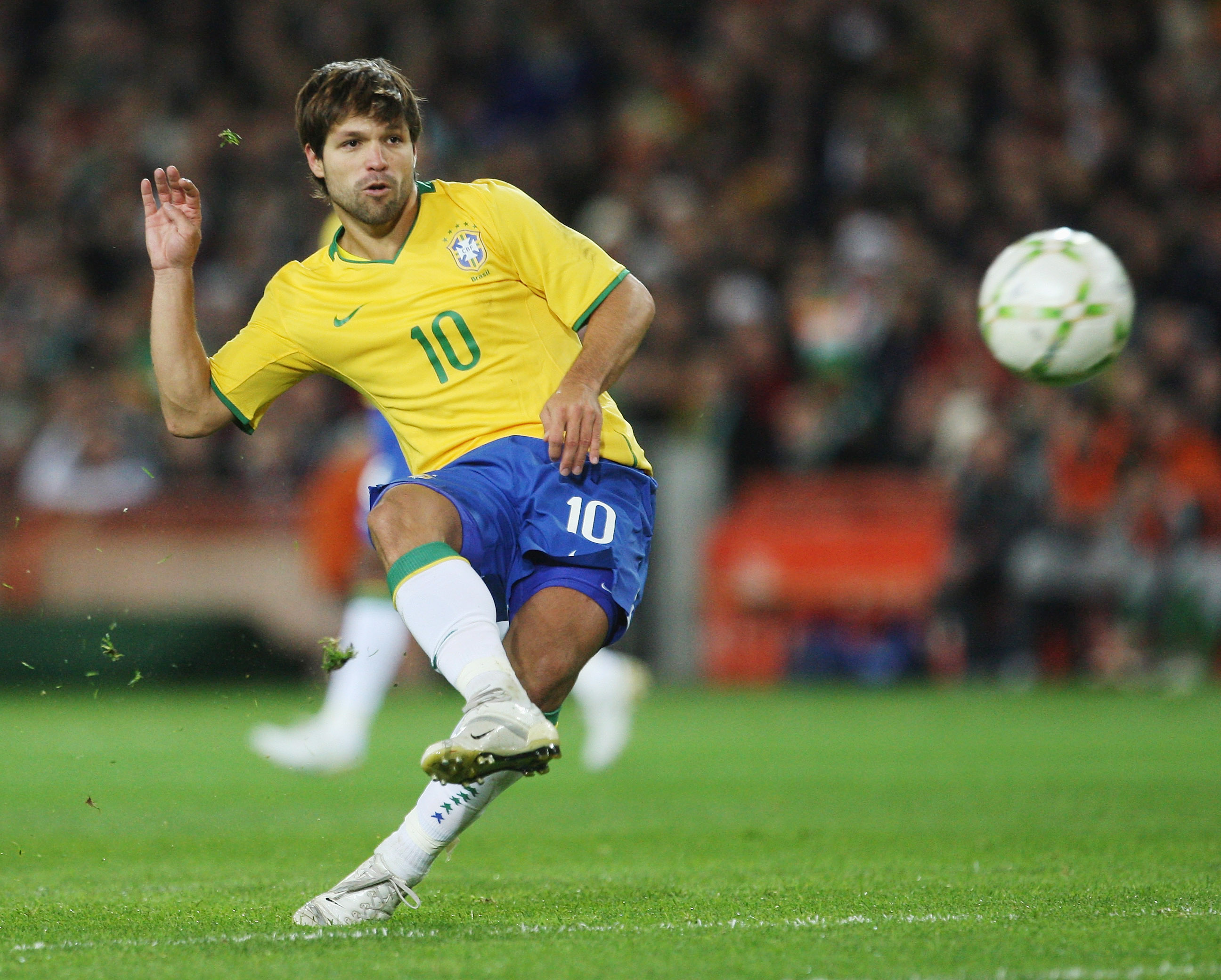 Diego Ribas in action for Brazil against Ireland in February 2008.