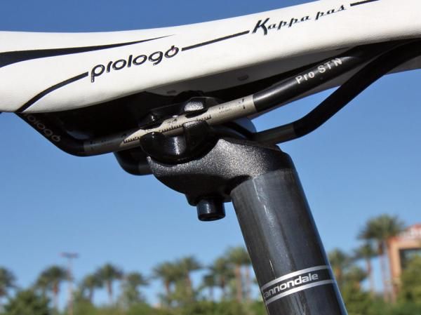 We could have done without the micro-adjust seatpost on our CAAD10 3 tester - though secure, it doesn't offer the fine adjustment we'd prefer to see.