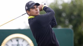 Gaganjeet Bhullar takes a shot during The Open