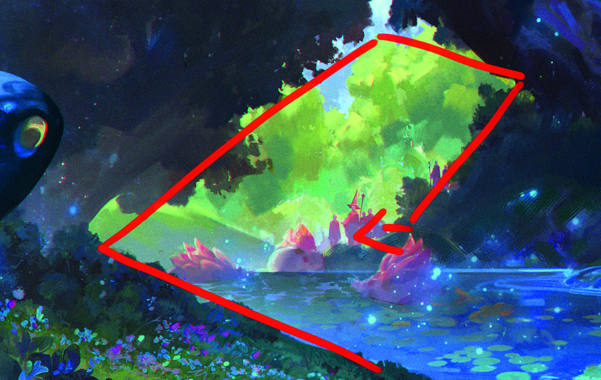 Image of a fantasy forest digital art scene with a magic portal