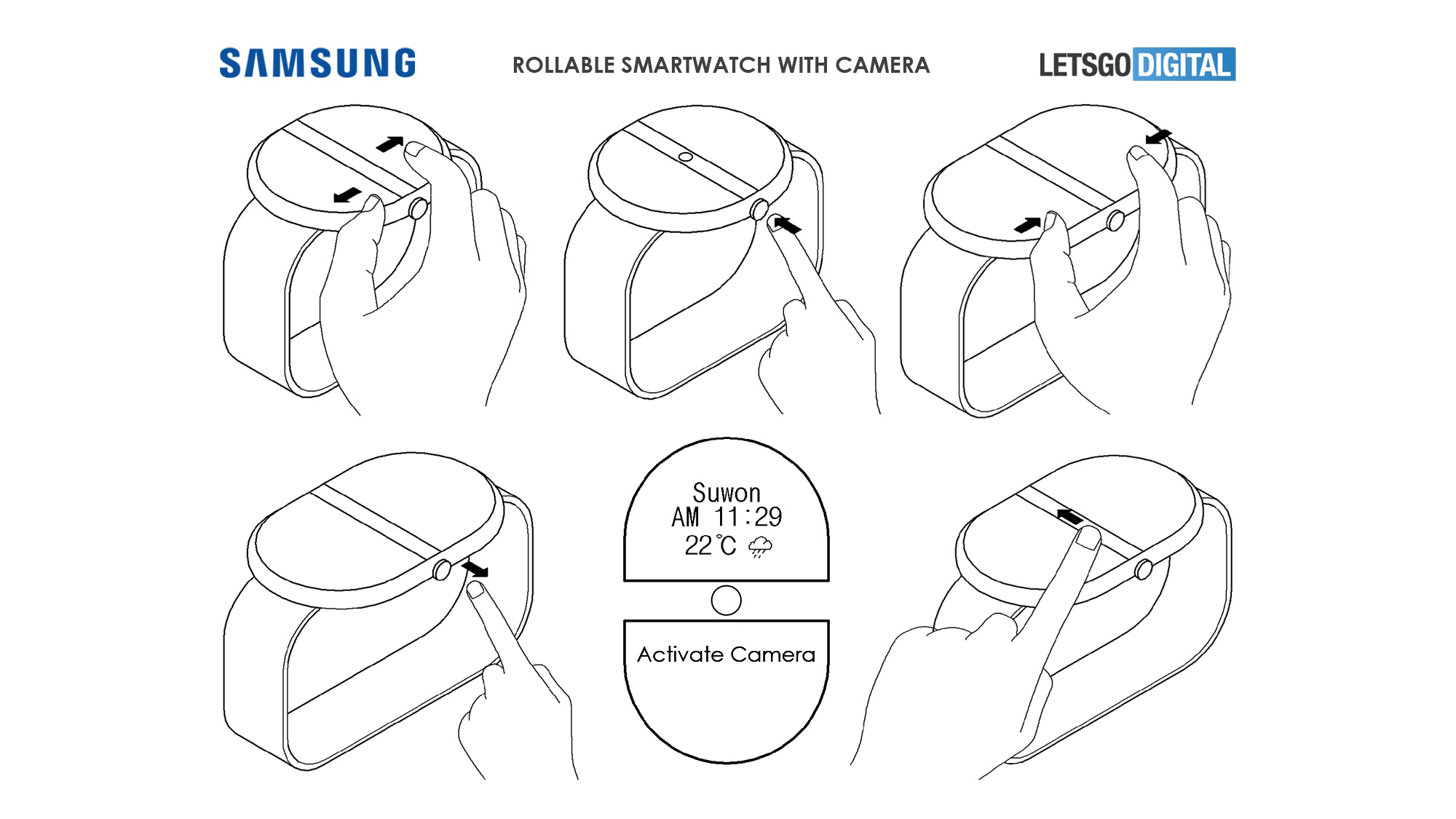 Samsung Galaxy Watch with rollable display patent