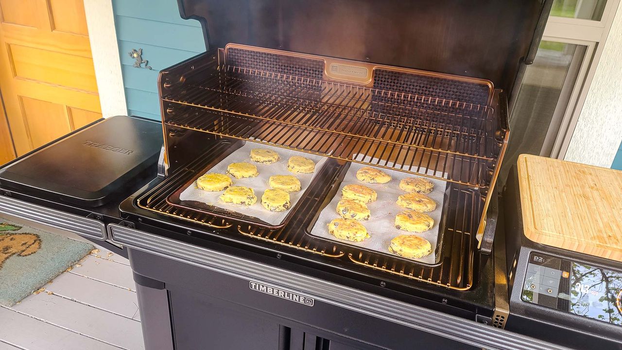 Traeger Timberline XL baking cookies