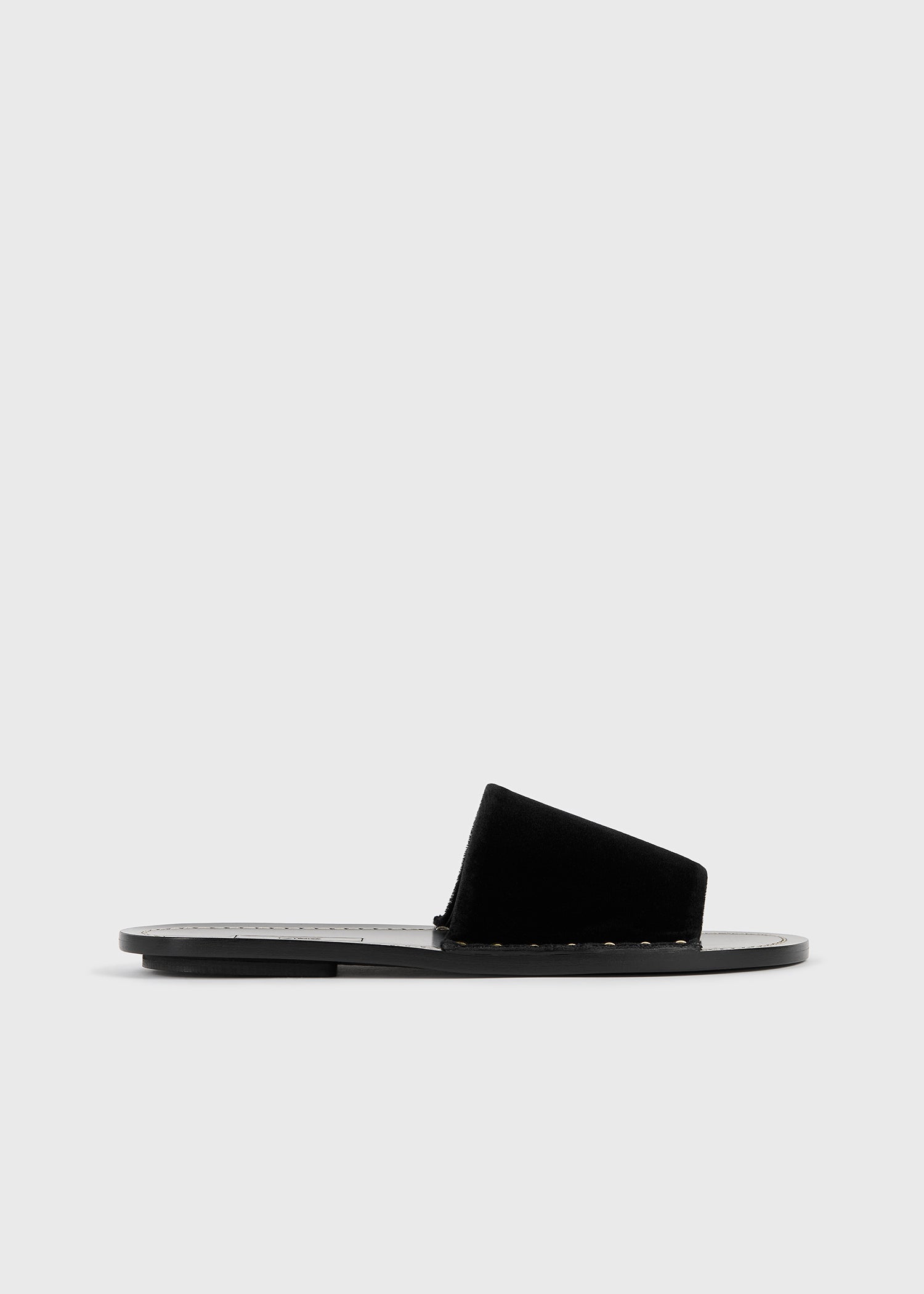 Studded Velvet Slides Black - 35