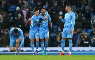 Riyad Mahrez scored twice as City came from behind to beat Fulham