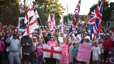 Protesters outside of the Bell Hotel