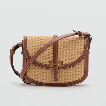 Mango Raffia-Effect Bag