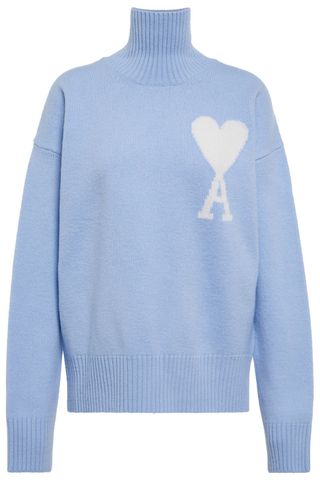 AMI Paris Ami de Cœur wool mockneck sweater