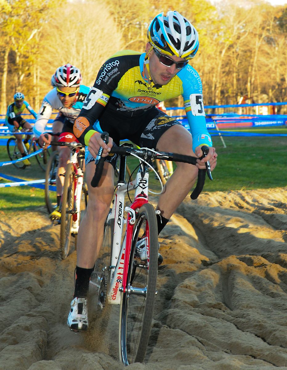Jerome Townsend (Smartstop) leads Justin Lindine and teammate Adam Myerson in the 2012 edition of the race.