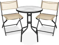 Best Choice Products 3-Piece Patio Bistro Dining Furniture Set w/Textured Glass Tabletop Best Choice Products 3-Piece Patio Bistro Dining Furniture Set w/Textured Glass Tabletop