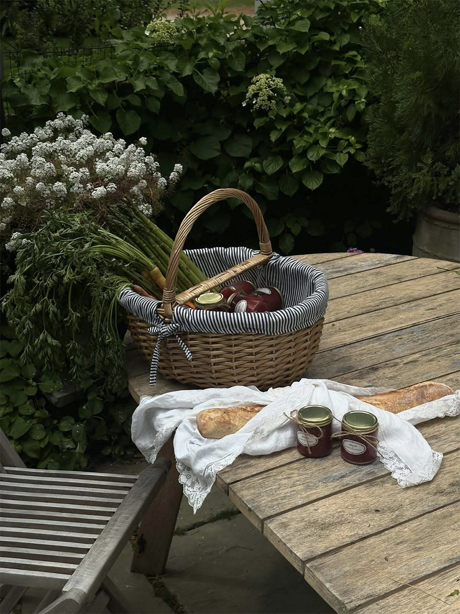 A farm fresh basket photographed by Dawn Tan while in the Hamptons with Dolce Vita.