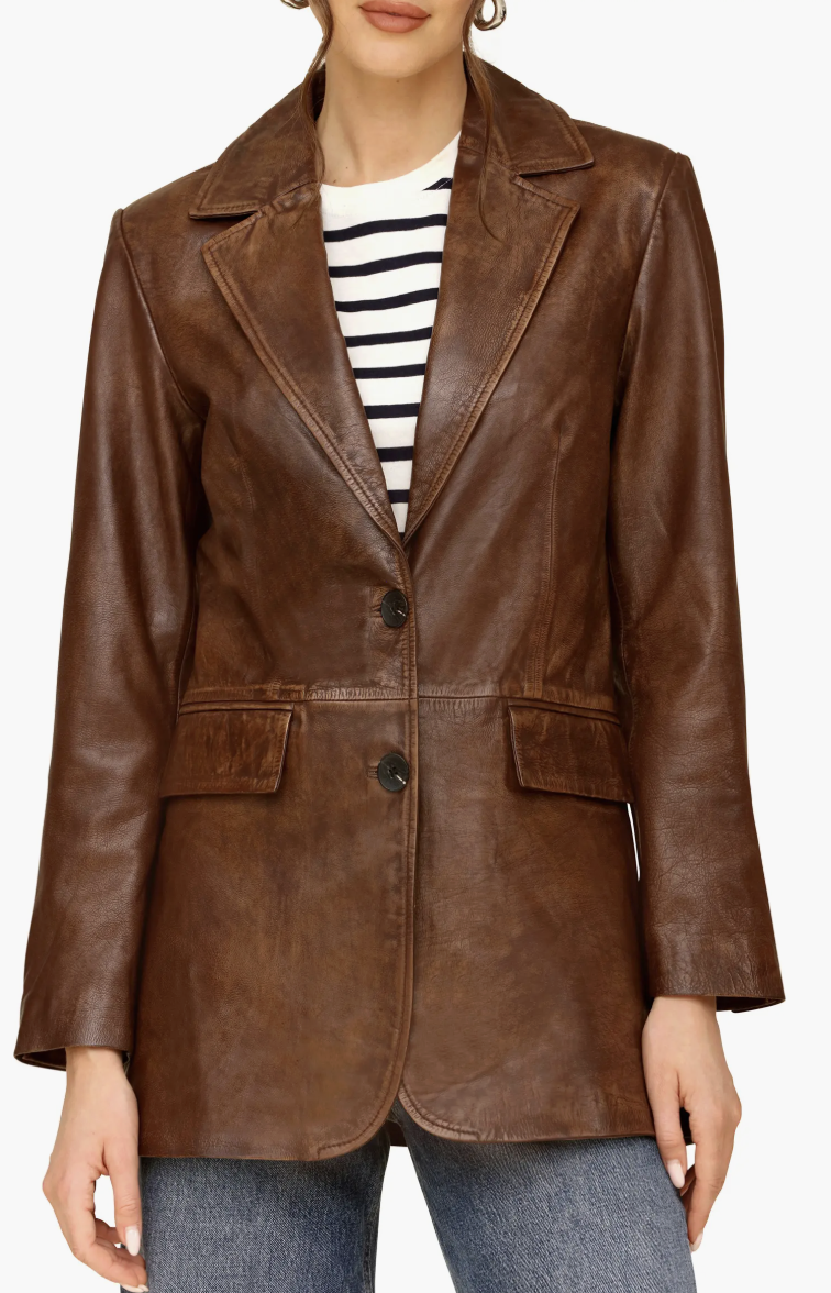 Avec Les Filles, Oversize Leather Blazer