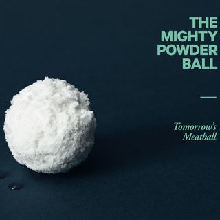 white powder coated meatball