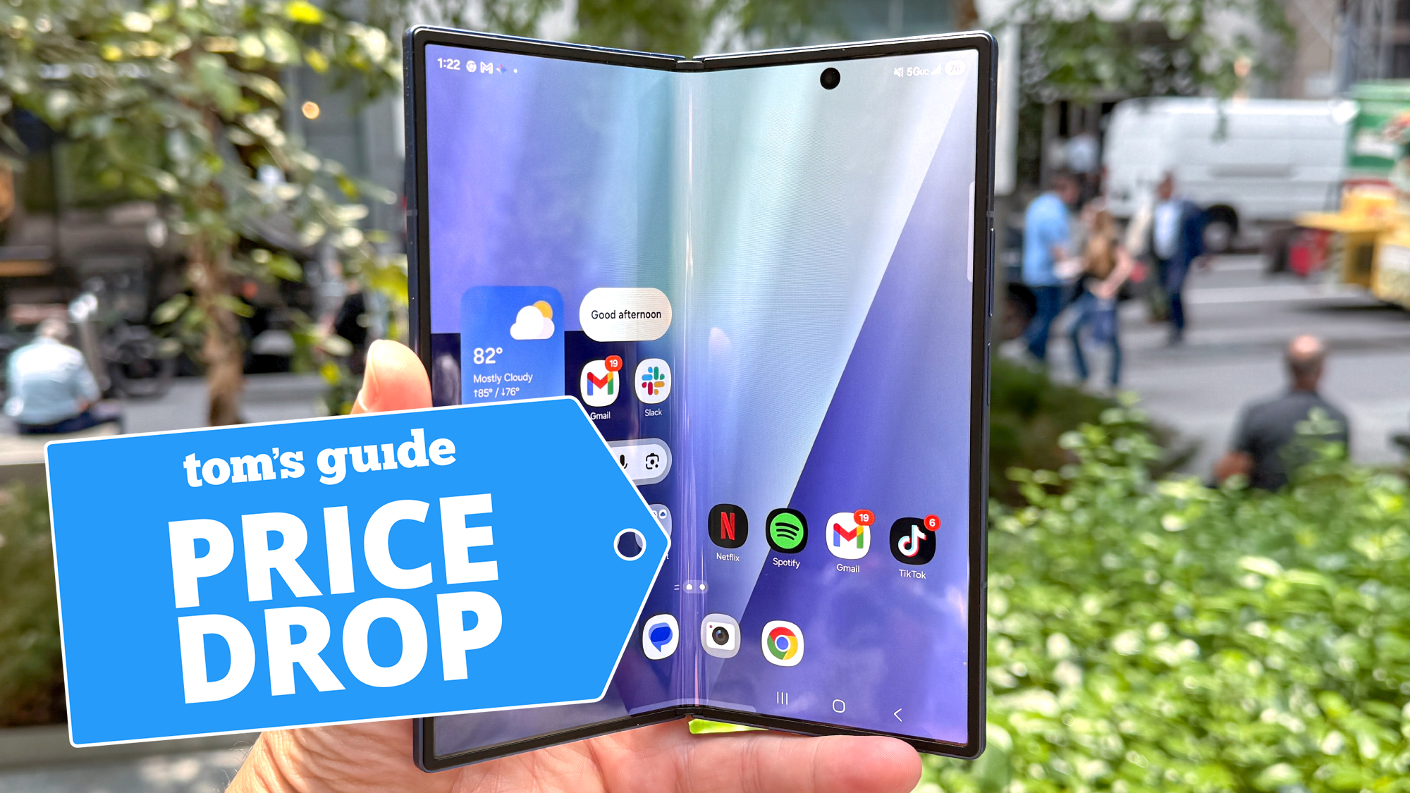 Galaxy Z Fold 7 held in hand