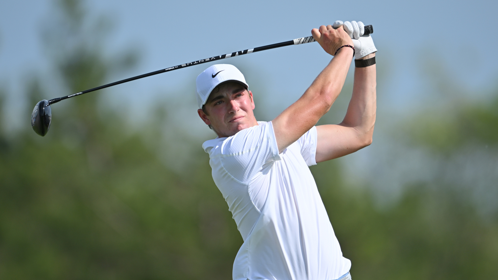 Ben James hits a driver off the tee