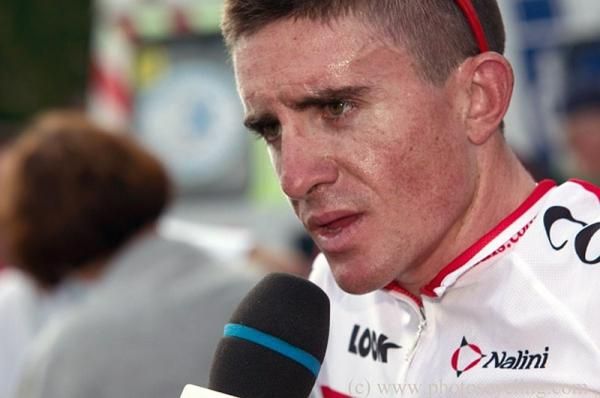 Samuel Dumoulin (Cofidis) is interviewed after winning stage 1 and moving into the GC lead.