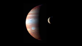 montage New Horizons images of Jupiter and Io 