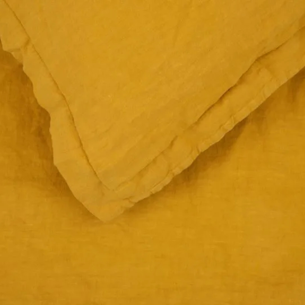 Heal's, Washed Linen Mustard Bed Linen